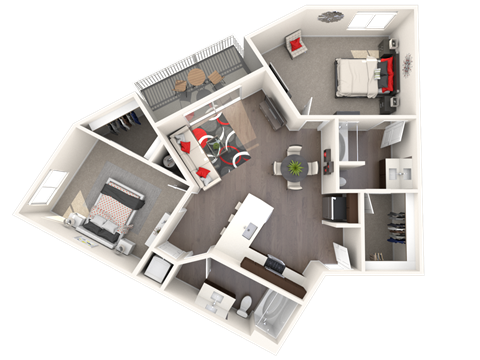 Renaissance_2 Bed 2 Bath_Raphael Floor Plan